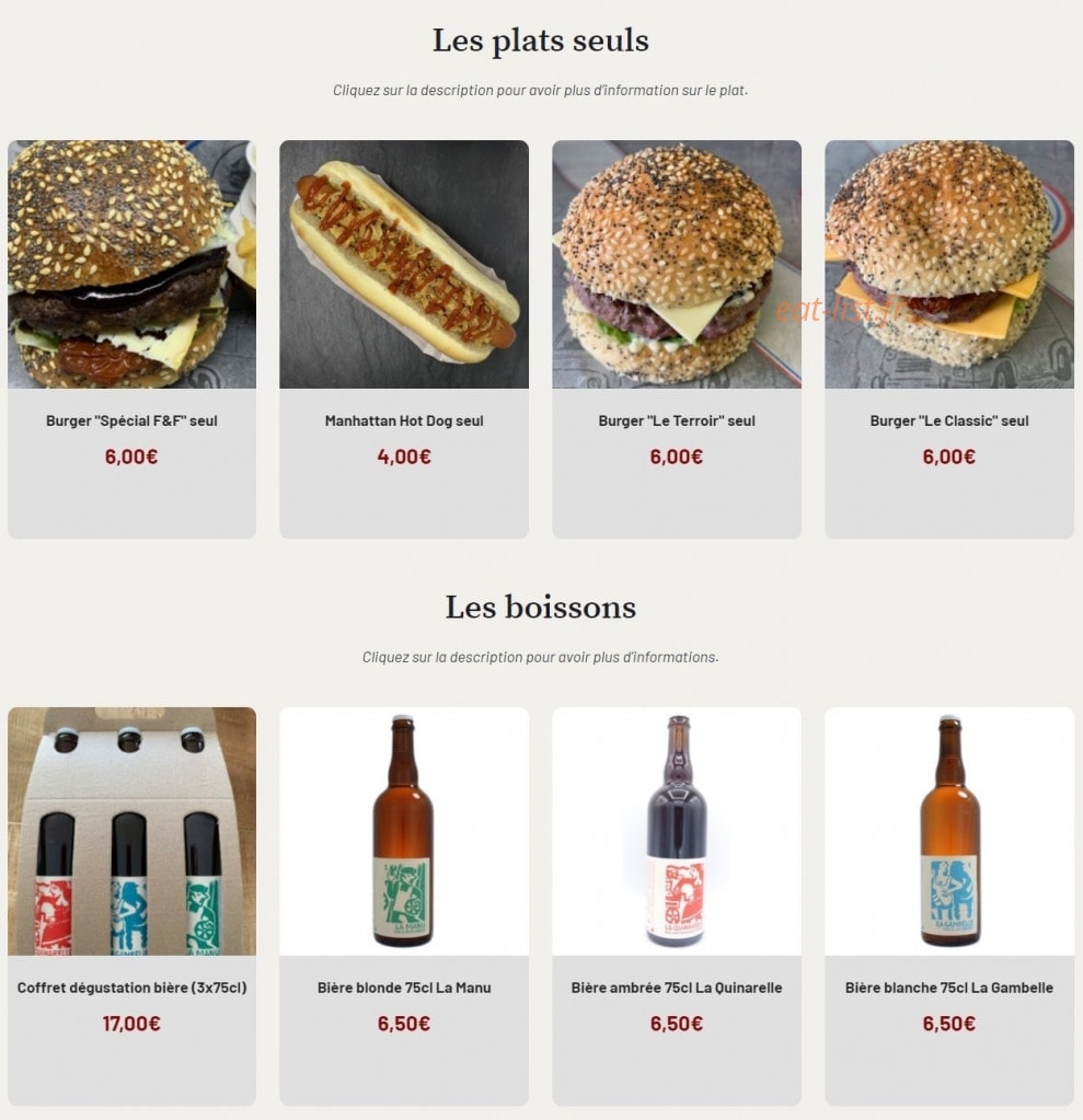 F&F Snacking — carte page 2
