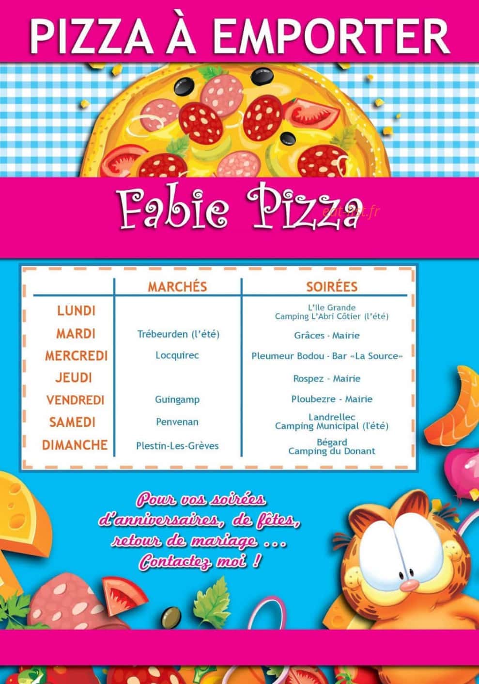 Fabie pizza — carte page 1