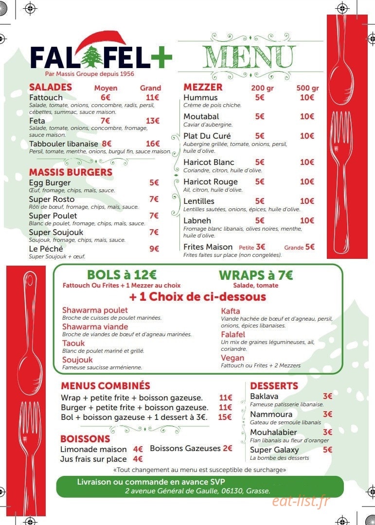 Falafel+ — carte page 1