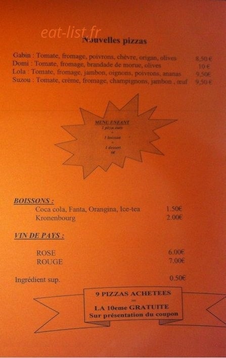 Fanny pizza — carte page 3