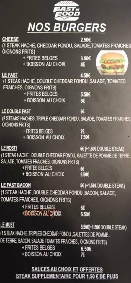 Fast N Food Lille — carte page 2