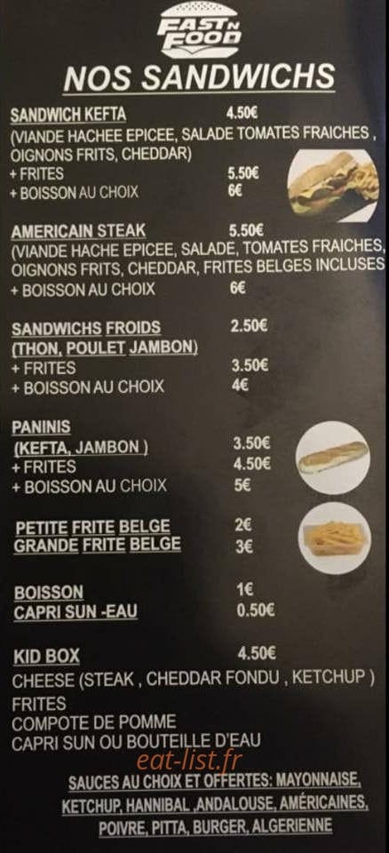 Fast N Food Lille — carte page 4