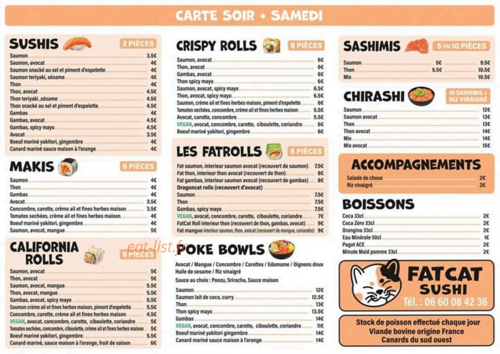 Fat Cat SUSHI — carte page 4