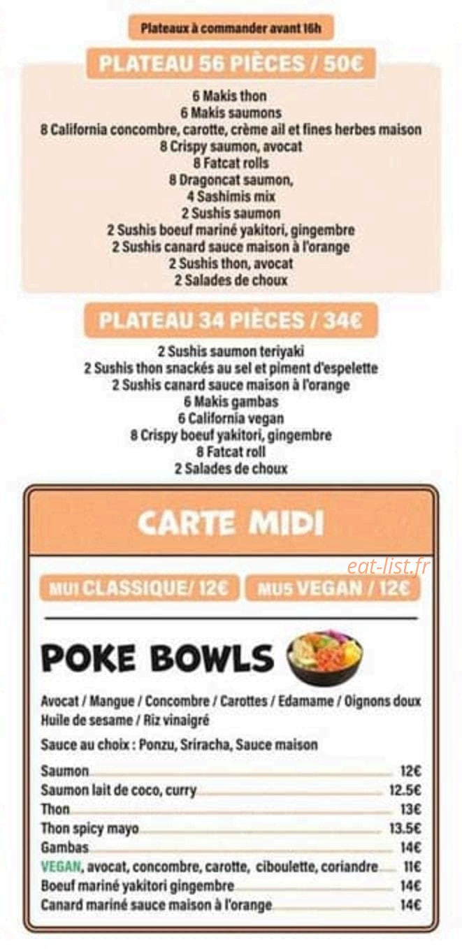 Fat Cat SUSHI — carte page 2