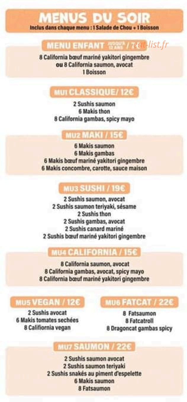 Fat Cat SUSHI — carte page 3