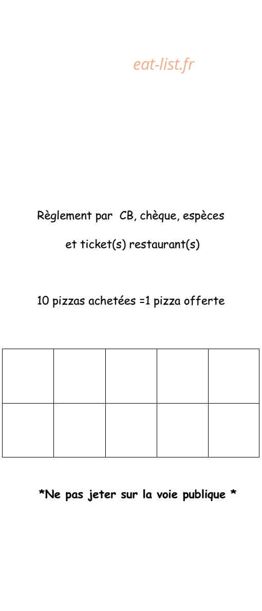 Fay moi une pizza — carte page 6