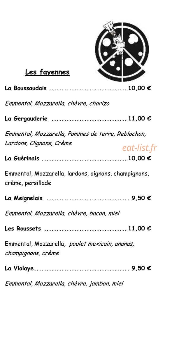 Fay moi une pizza — carte page 4