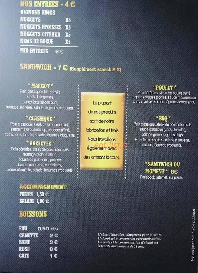 Finger's Food — carte page 2