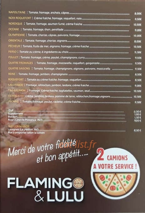 Flamingo pizza — carte page 3