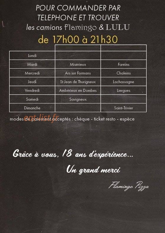 Flamingo pizza — carte page 4