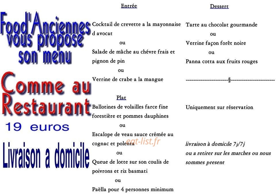 Food'Anciennes — carte page 1