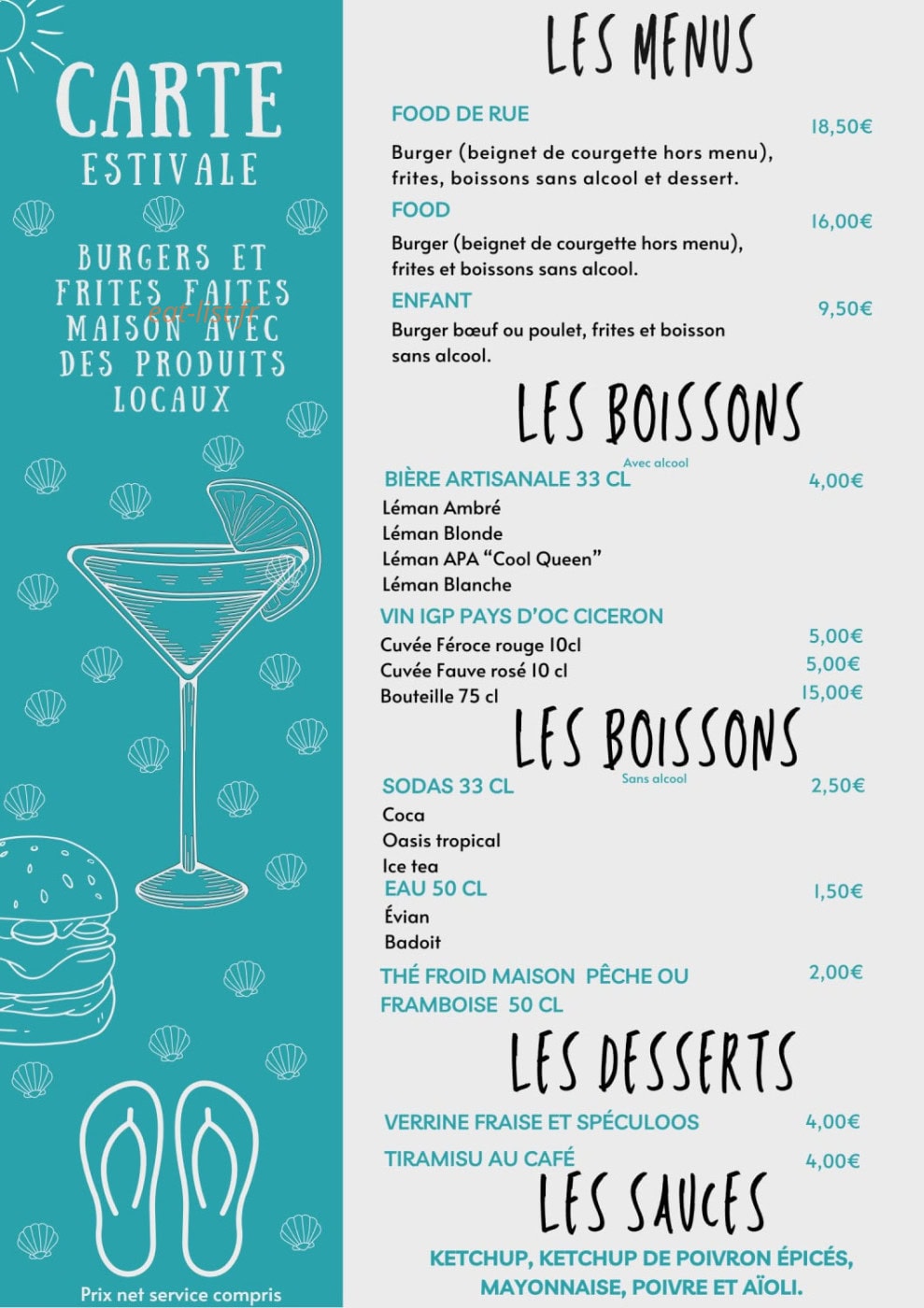 Food de Rue — carte page 2