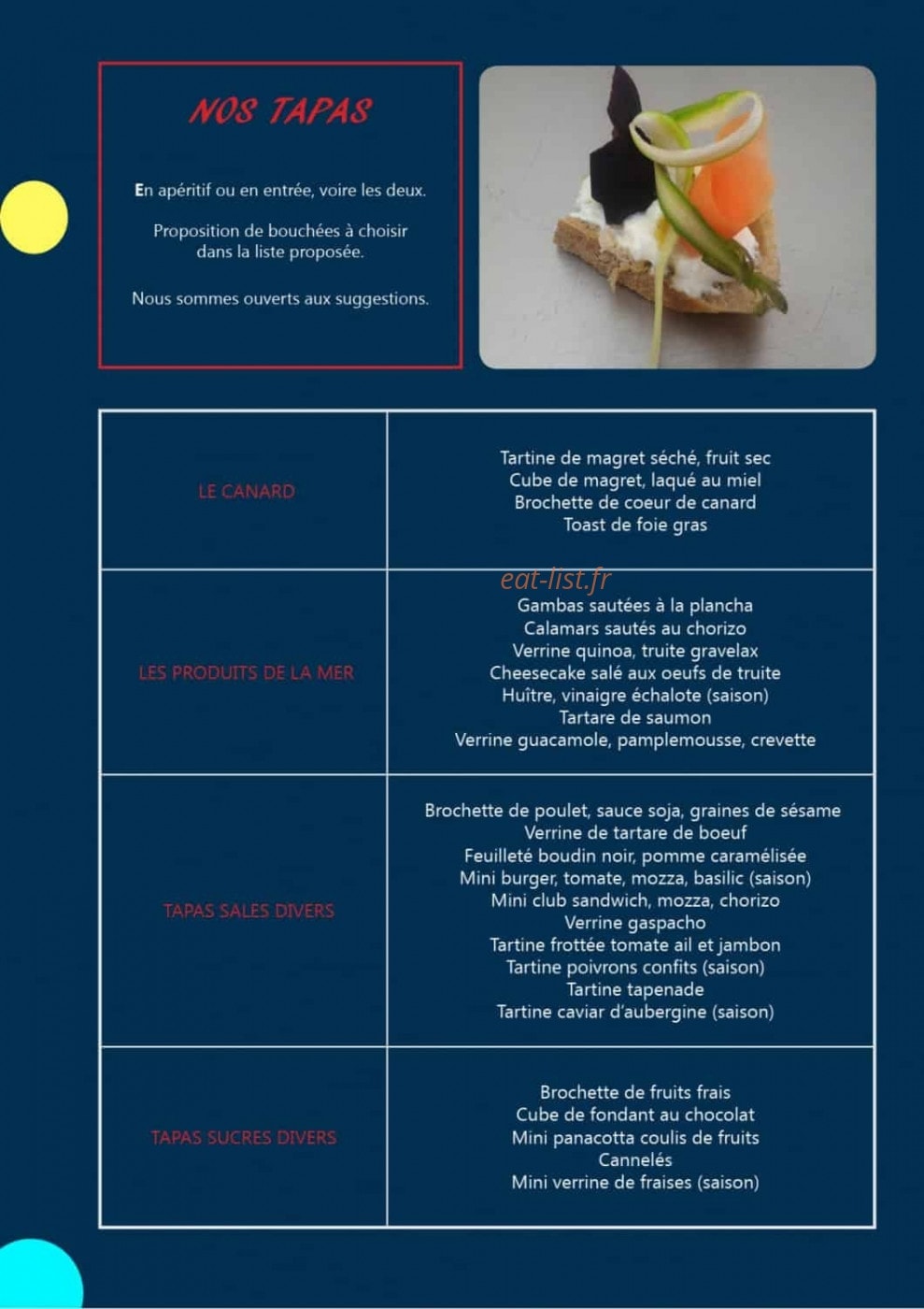 Food & Saisons — carte page 6