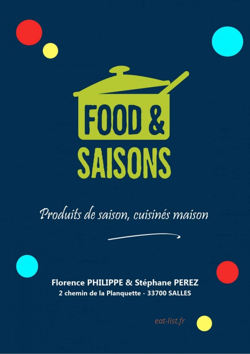 Food & Saisons — carte page 1