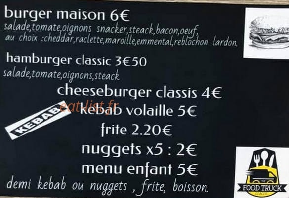 Food truck burger LS — carte page 1