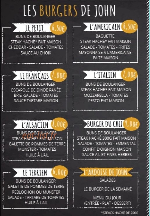 Food truck Chez John — carte page 1