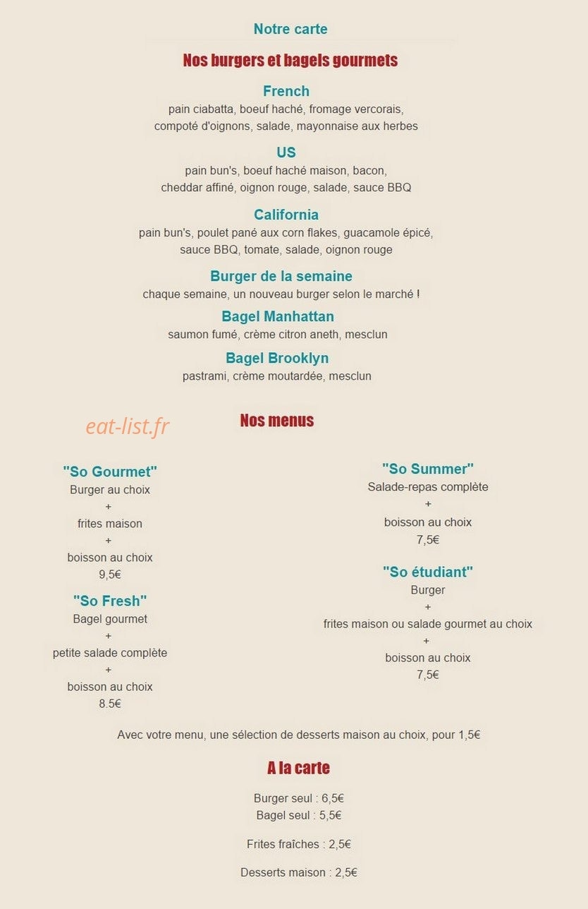 Food Truck Gourmet — carte page 1