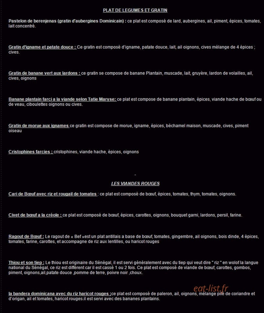 Carte et menu de Food truck Kaoufe à Toulouse — Les plats de légumes, les gratins et les viandes rouges