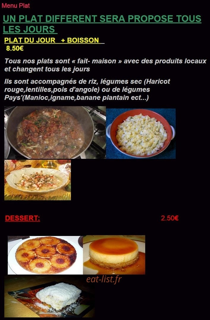 Carte et menu de Food truck Kaoufe à Toulouse — plats et desserts