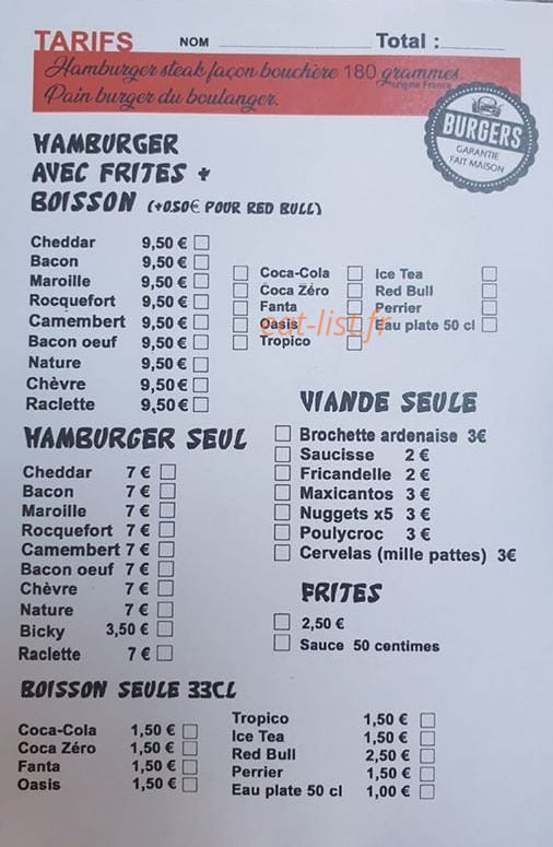 Food Truck Power — carte page 1