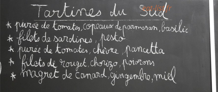 Carte et menu de Food Truck Régalado d'Gé à Marseille 9 — Les tartines du sud