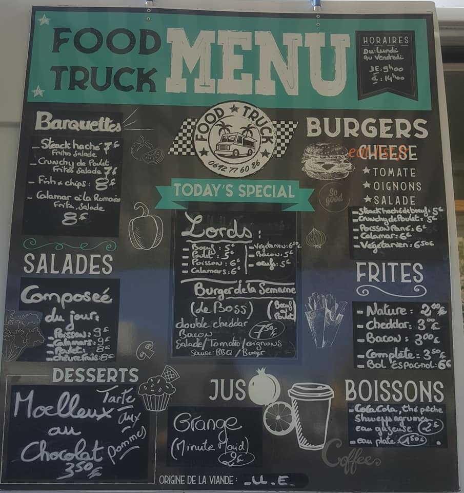 Food Truck — carte page 1
