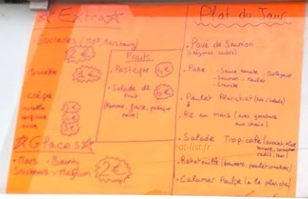 Food truck — carte page 1