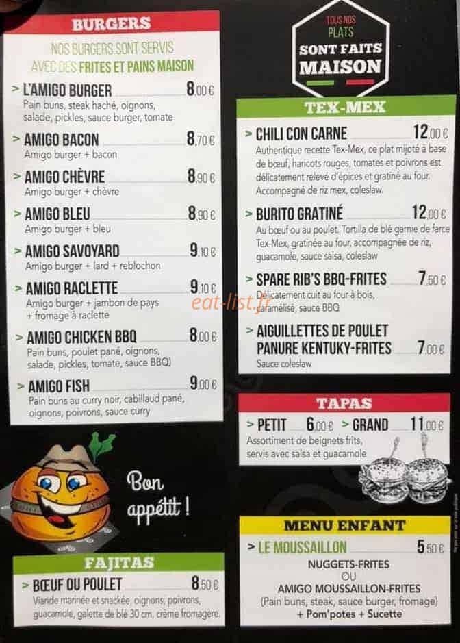 Food West — carte page 1