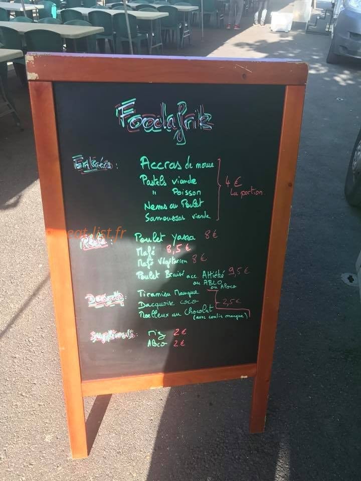 Foodafrik — carte page 1
