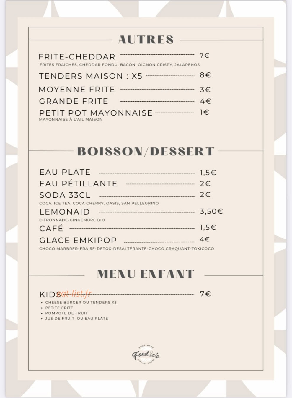Foodie’s l&o — carte page 2