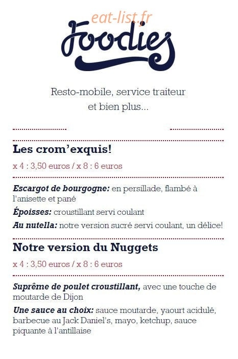 Foodies — carte page 1