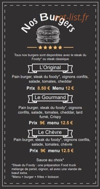 Foody — carte page 1