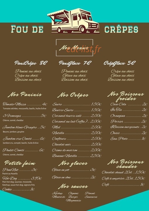 Fou De Crêpes — carte page 1