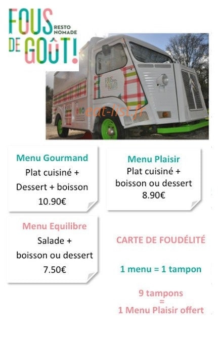 Fous de Goût — carte page 1