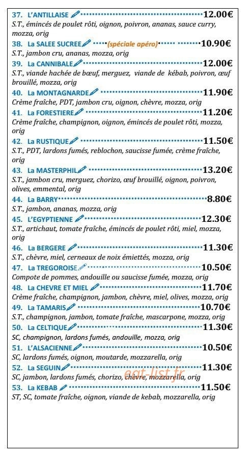 Francki Pizz — carte page 4