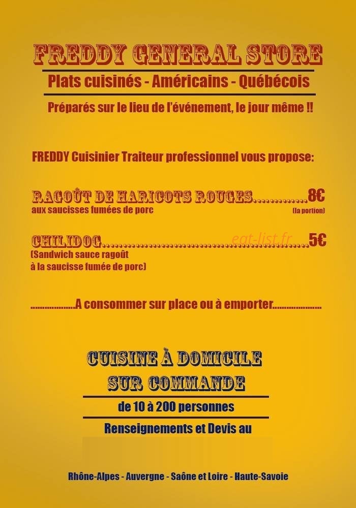 Freddy General Store — carte page 1