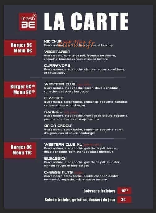 Fresh Be — carte page 1