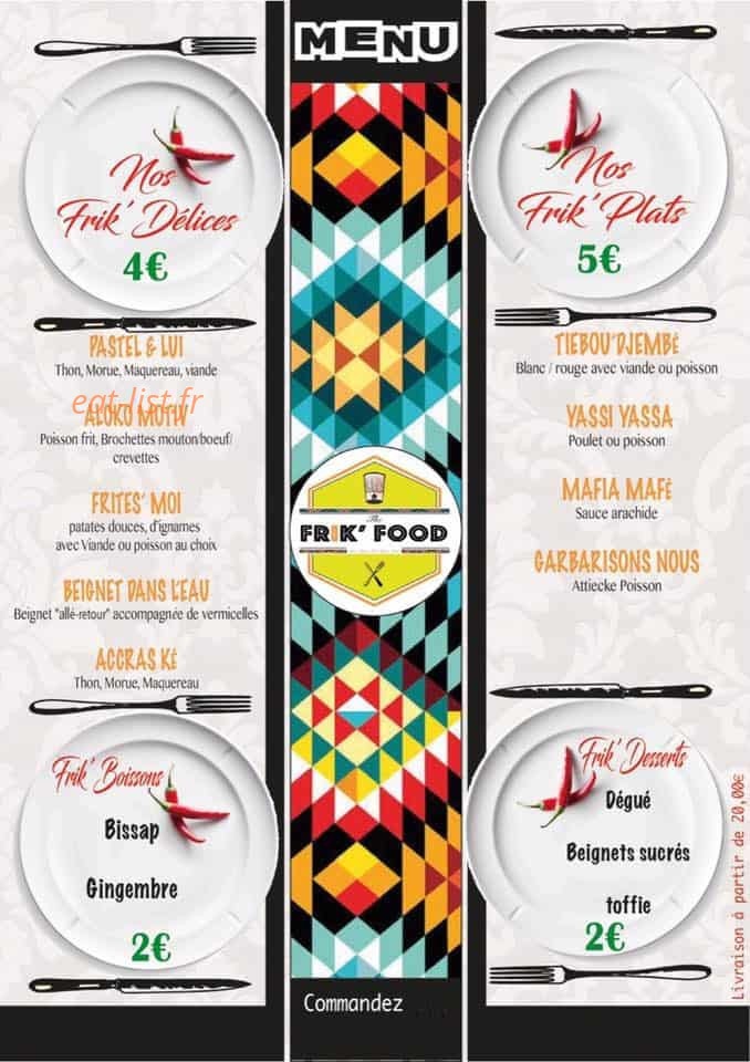 Frik'Food — carte page 1