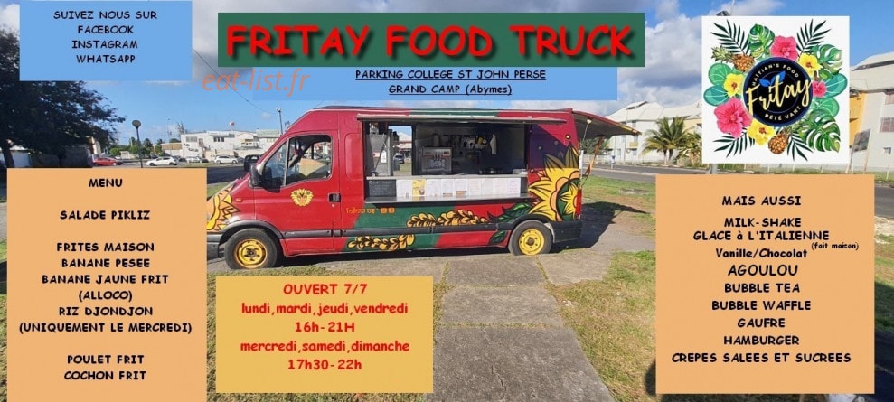 Carte et menu de Fritay food truck à Les Abymes — Les menus