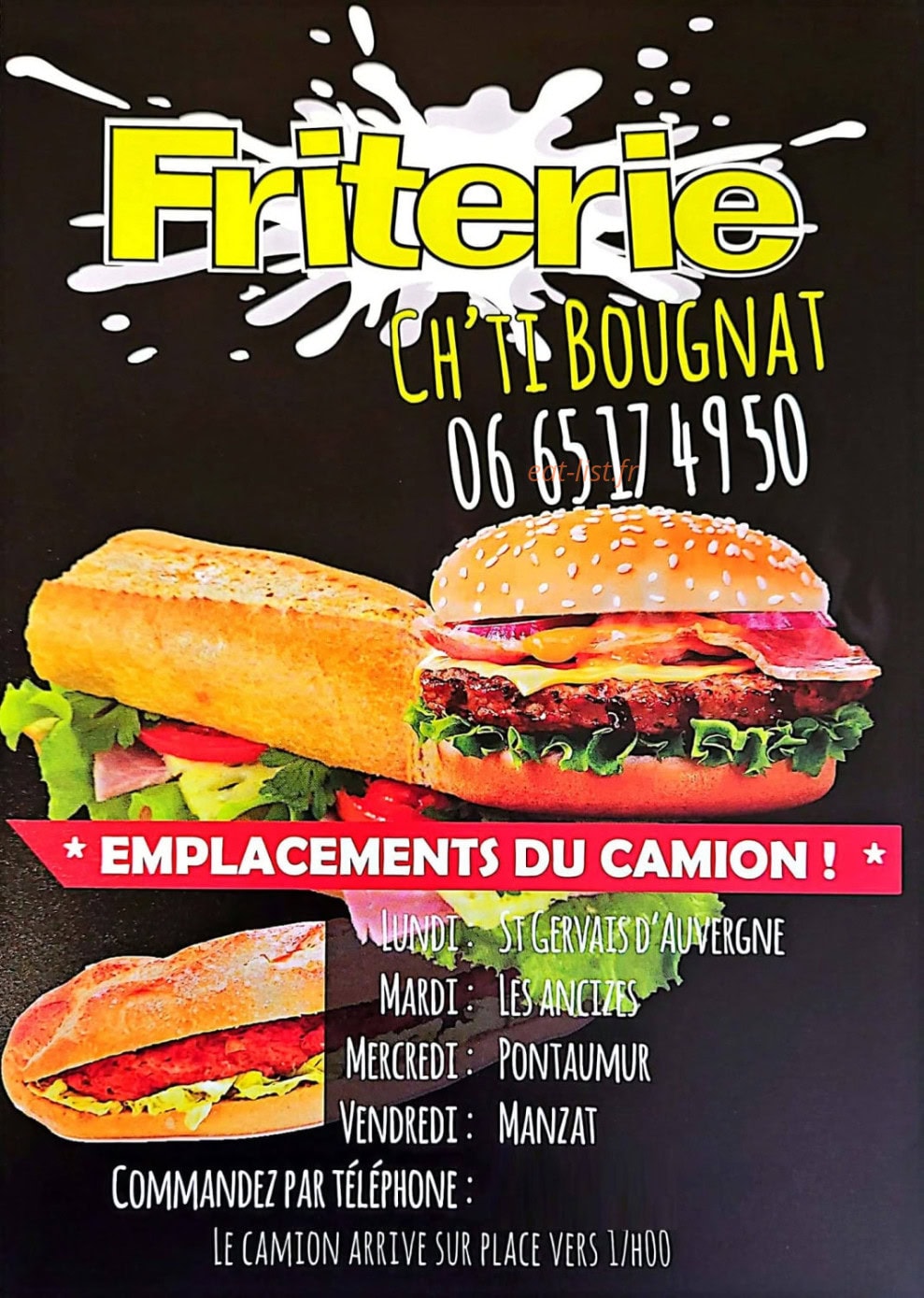 Friterie Ch'ti Bougnat — carte page 1