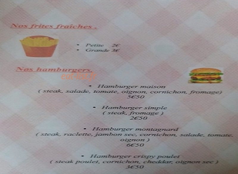 Friterie chez JJ — carte page 2