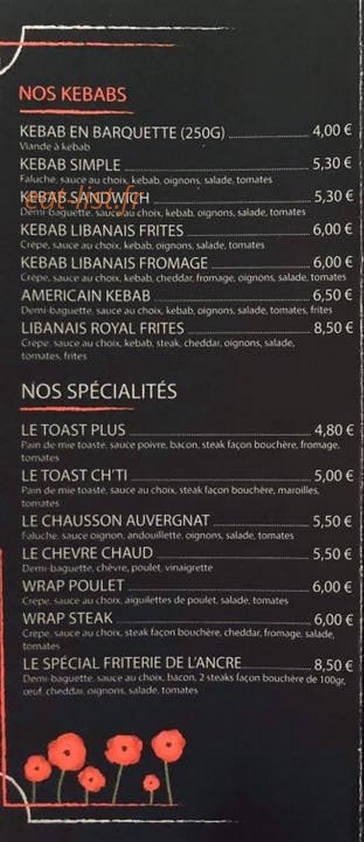 Friterie de l’ancre — carte page 5