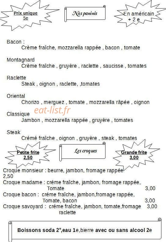 Friterie des quatres Nations — carte page 4