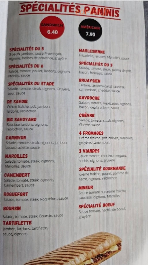 Friterie du Stade — carte page 6