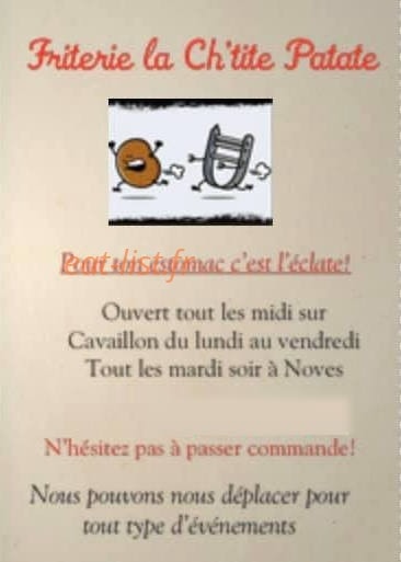 Friterie La Ch’tite Patate — carte page 1