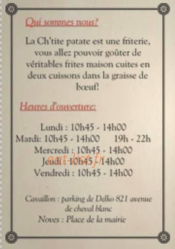 Friterie La Ch’tite Patate — carte page 4