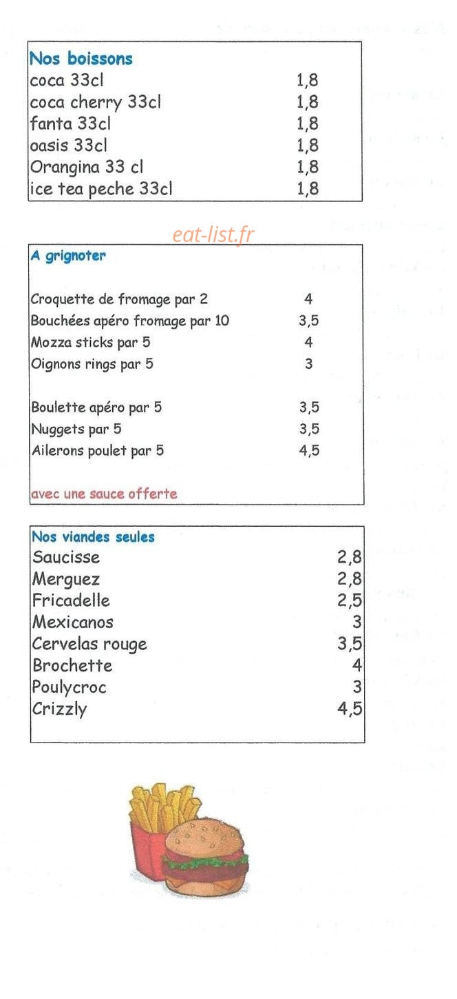 Friterie Les Damoureux — carte page 6