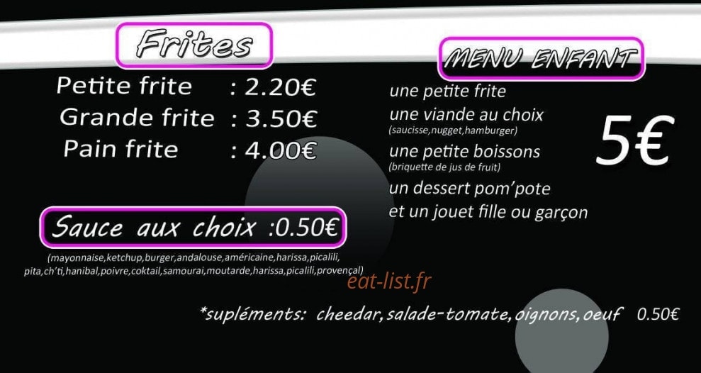 Friterie Melody — carte page 3