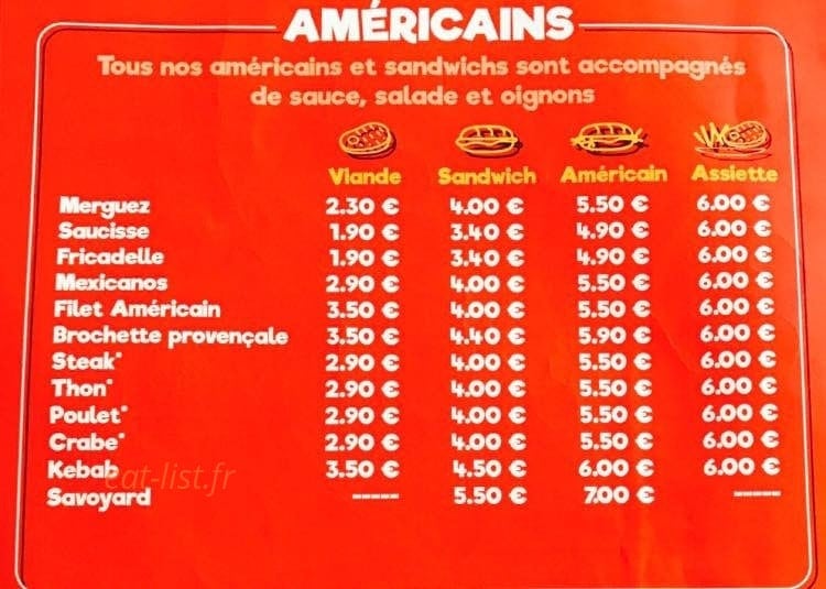 Friterie Nico — carte page 4