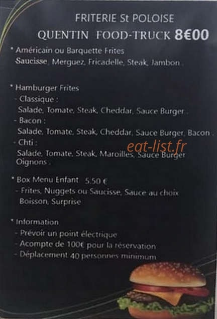 Friterie Saint Poloise — carte page 2